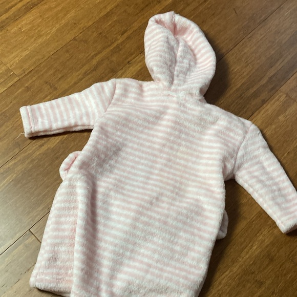 NWT Modern Baby Soft Pink Striped Baby Robe 0-9 Months - Picture 9 of 9